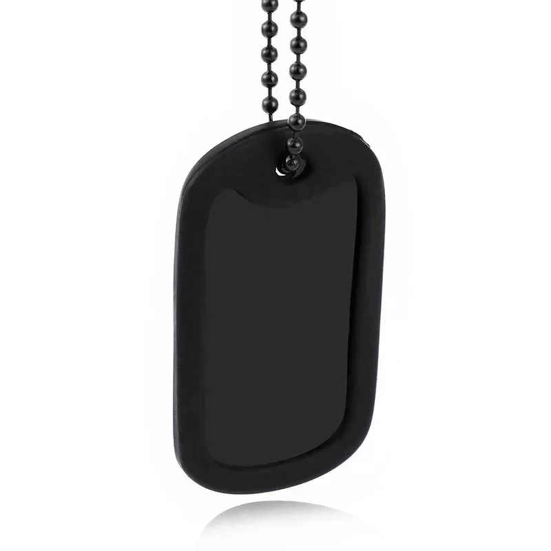 Stainless Steel Dog Tag Pendants Military Set Men\'s Personalized Necklaces Tags Style Ball Chain Silencer Jewelry Necklace