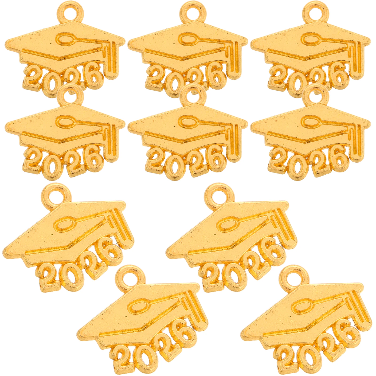 

100pcs Alloy Keychain Graduation Cap Charms Pendant Year Decoration Accessories Souvenir Necklace Memorial Key Ring Graduation