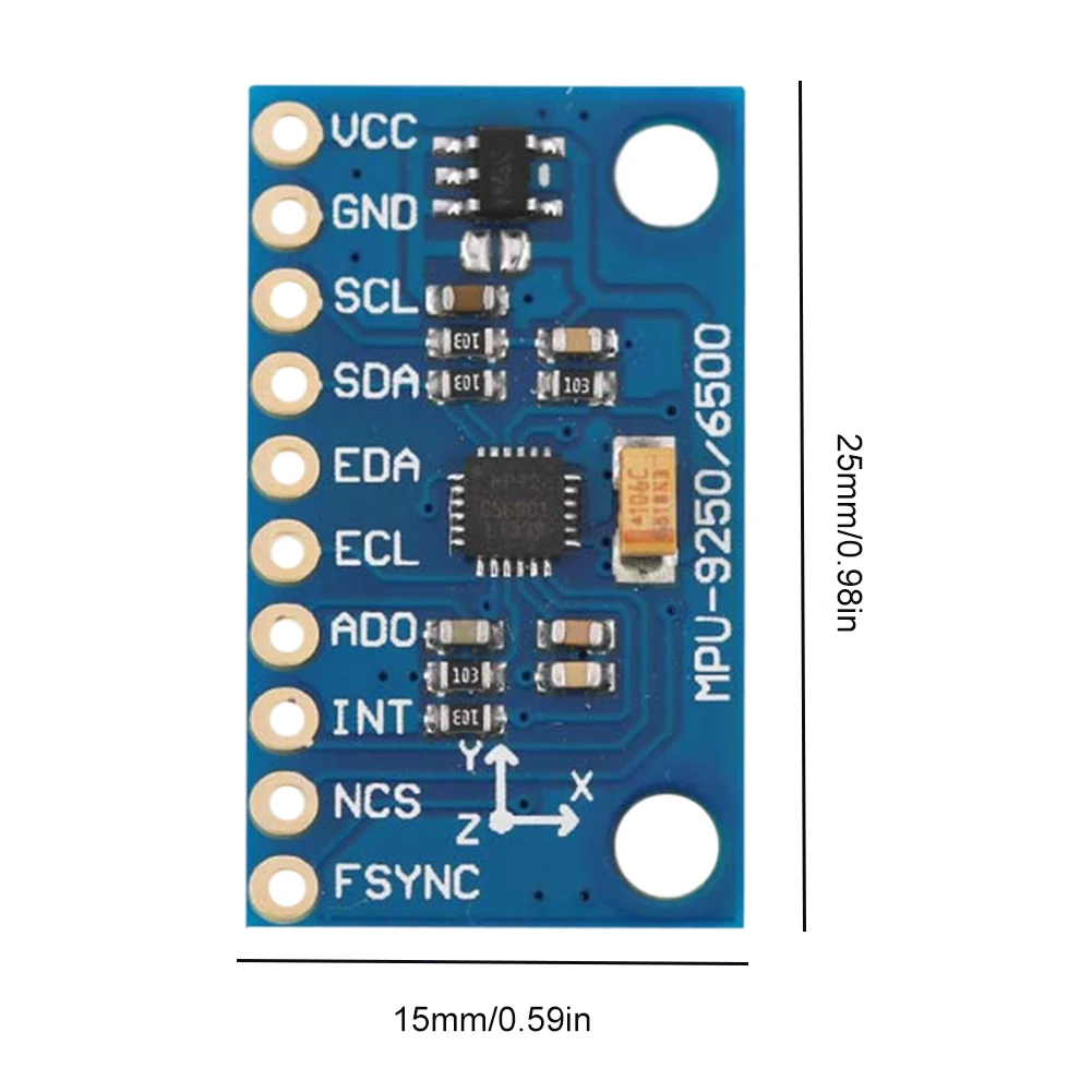 GY-9250 MPU9250 9-محور/9-محور وحدة حسية للموقف IIC/SPI الدوران + مسرع + جهاز استشعار مقياس المغنطيسية 3-5 فولت الطاقة