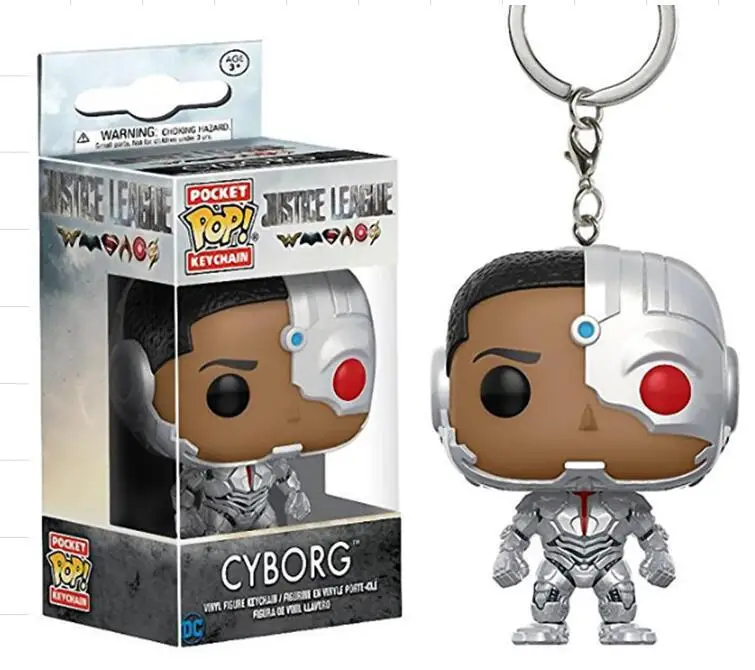 FUNKO POP Dc superhéroes CYBORG llavero PVC vinilo figura juguetes de modelos coleccionables modelo juguetes para niños regalo de cumpleaños