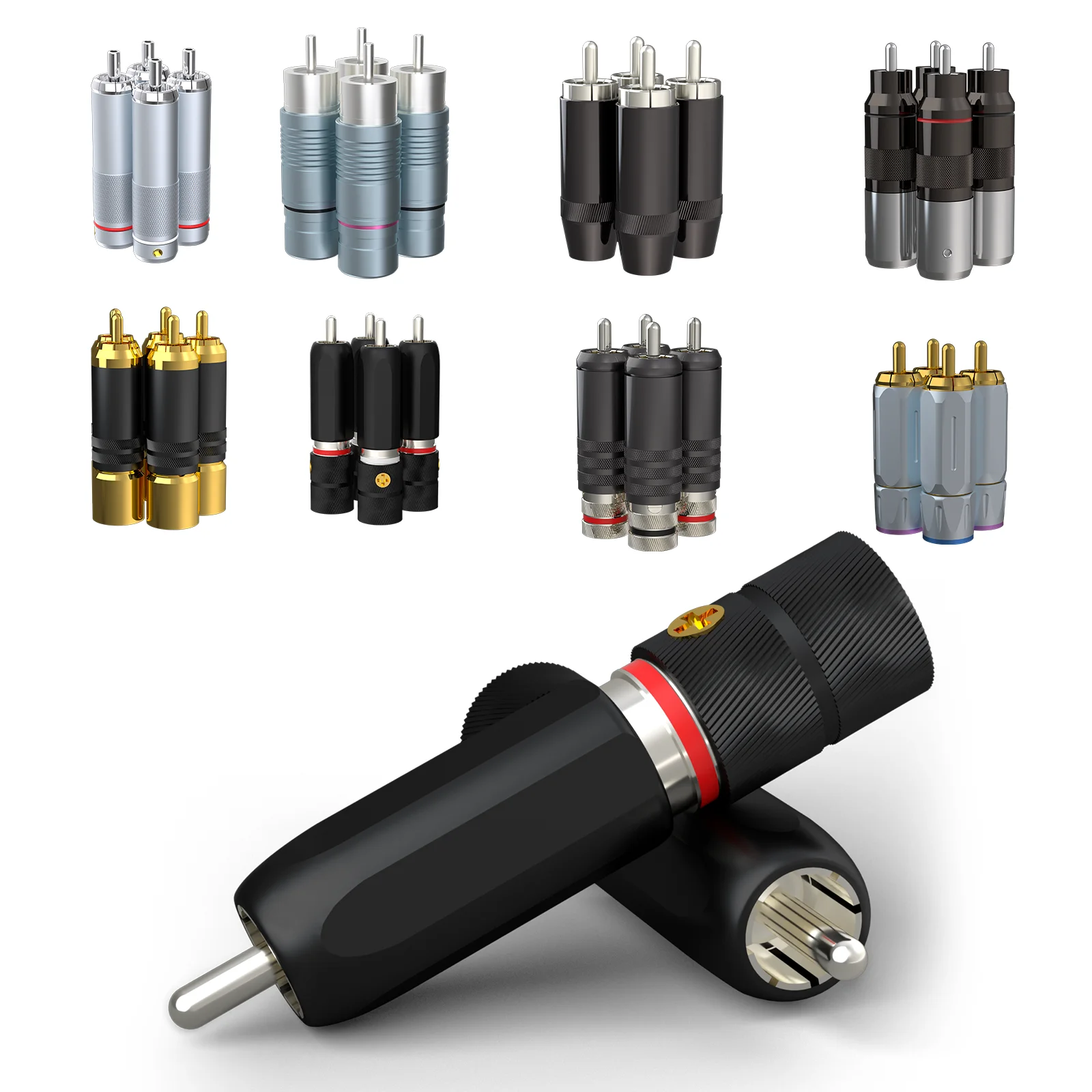 HIFI RCA Plug Connectors Signal RCA Connector, Solder Type RCA Adapter for Audio cables