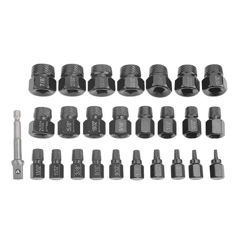 26PCS Screw Extractor Screw Removal Tool Remover Universal Auto Repair Tool Screw Extractors