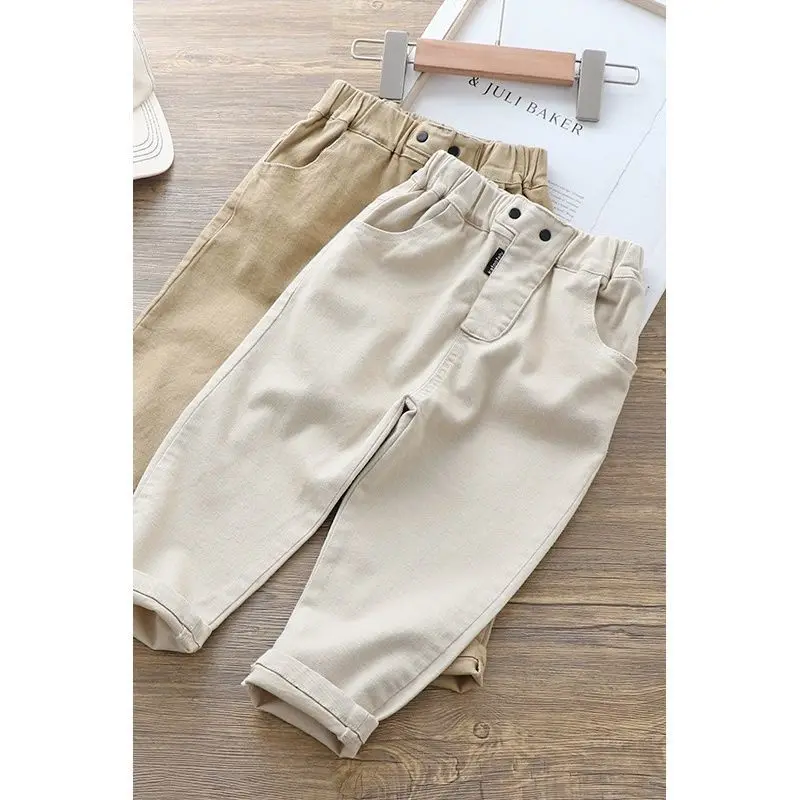 Baby Boy Girl Loose Pants New Fashion Korean Style Casual Solid Spring Autumn Children\'s Pants for 1-6 Years