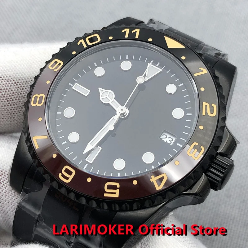 

LARIMOKER 40mm Black PVD Oyster Strap Sapphire Glass Mechanical Luxury NH35 PT5000 Automatic For Men Stainless Steel Diver Watch