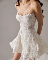 OLOEY Exquisite Mini Lace Short Wedding Dresses Bridal Dress 2024 Sweetheart Luxury Delicate Women Vestido de noiva Robes