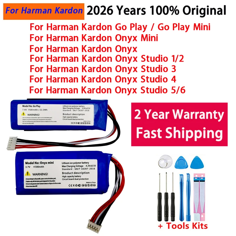 Speaker Battery For Harman Kardon Onyx Studio 1 2 3 4 5 6 Battery GO PLAY Onyx MINI Bluetooth Speaker Replacement Batteries