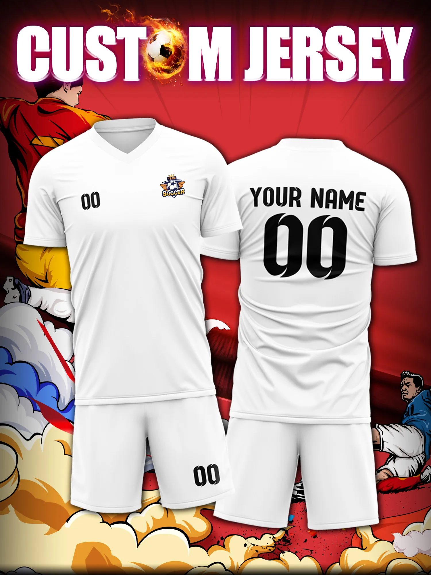 

Футбольная форма на заказ с индивидуальным изображением, номером и именем, комплект для родителей и детей