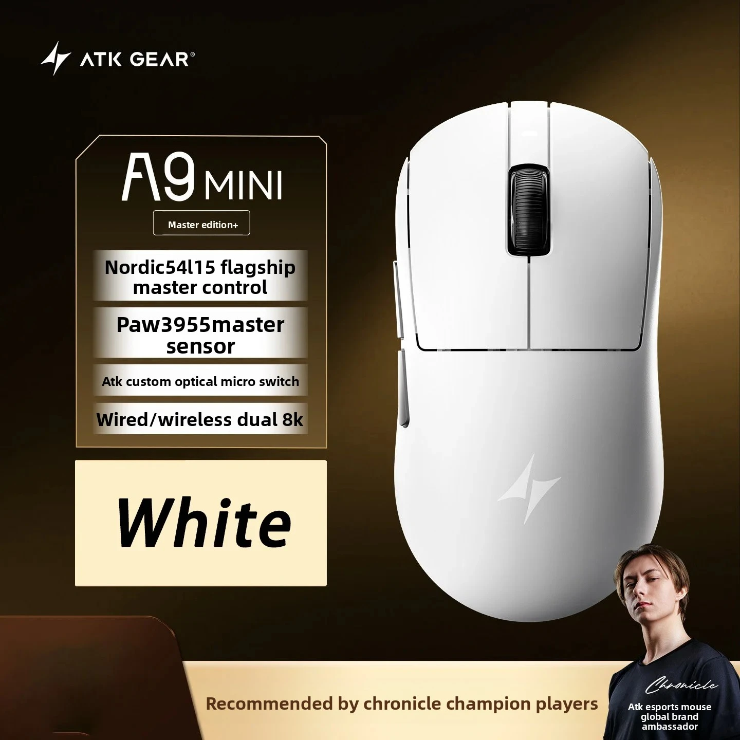 NEW ATK A9 Air Ultimate Wireless Mouse Master Edition PAW3950UItra