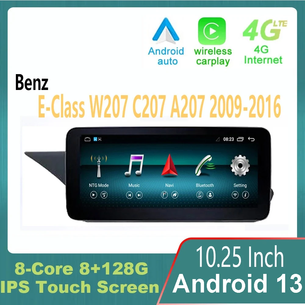 

Android 13 10.25inch For Mercedes E-Class W207 C207 A207 2009-2016 Touch Screen BT WIFI SIM Carplay Auto GPS Navi Radio 4G