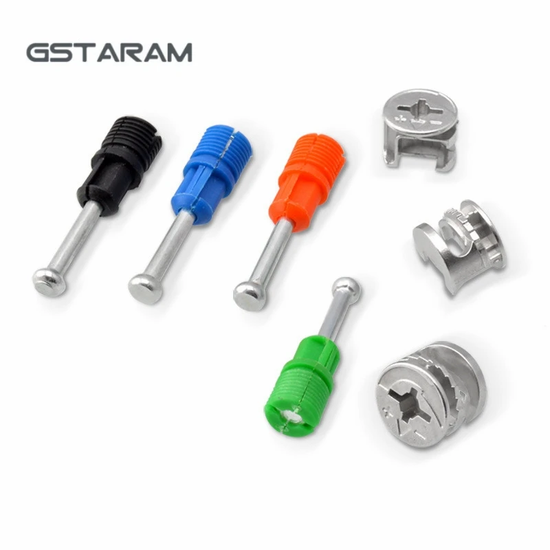 Multicolor Two in one Screw Furniture Connector Three In One Wardrobe Furniture Screw Bed Cabinet Fixer Nut Connection Fittings