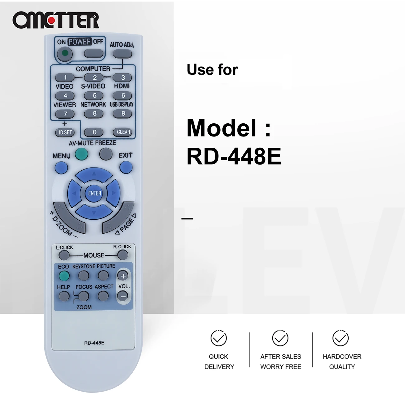 New Remote Control RD-448E Fernbedienung FOR NEC Projector M260W M260X M300WS M300XS NP-M260W NP-M260X P350W P350X VT470 VT480