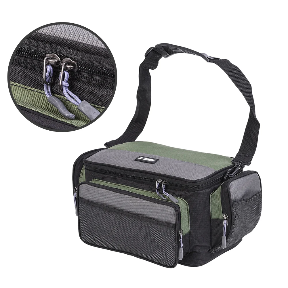 /Bi-Color /600D /Oxford Cloth Waterproof Fishing Bag With Removable Shoulder Strap And Waistband For Storing Bait Pliers Rods Ta