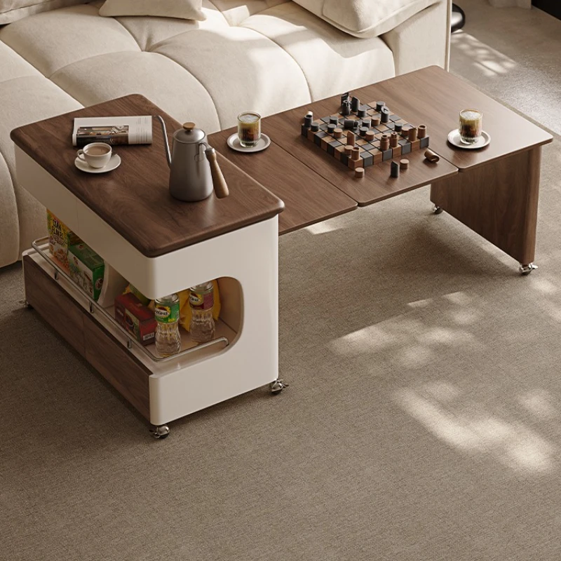 

Removable coffee table folding retractable small apartment new household side cabinet living room corner lift sofa side table