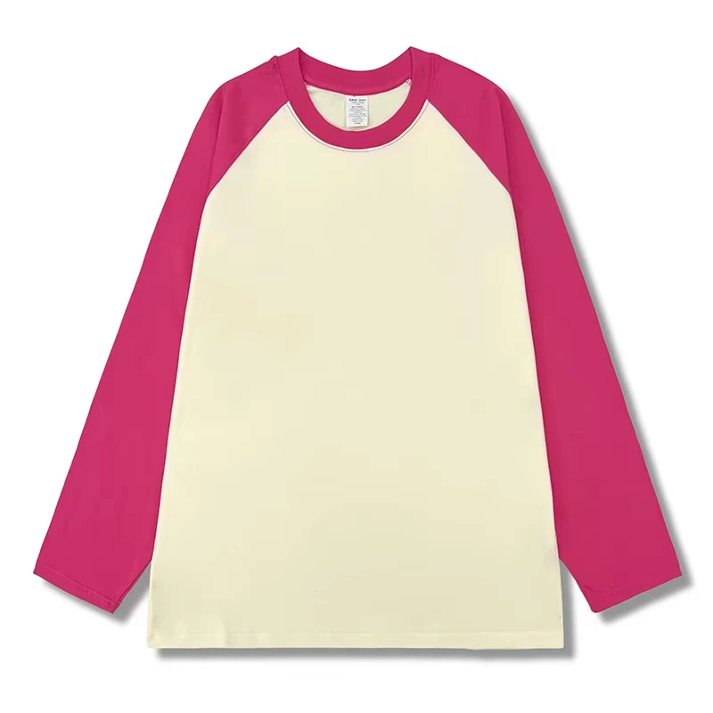 2026 Damen Locker Sitzende Langarm-T-Shirts Herbst Winter Mode O-Ausschnitt T-Shirt Patchwork Lässige Oberteile Herrenbekleidung – Detail 9