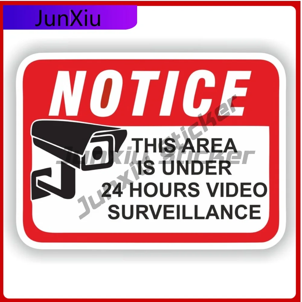 

This Area Is Under 24 Hours Video Surveillance Pvc Stickers Scratch Cover Vinyl Decals New Stickers Camping Car Decoration Vinta