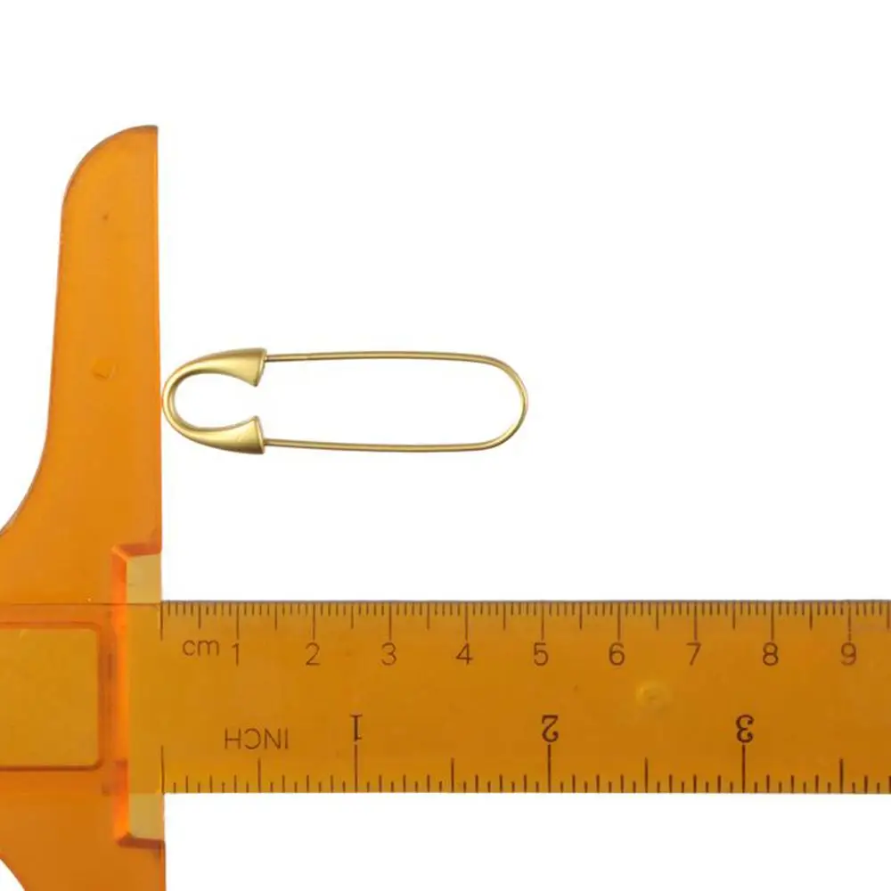 10Pcs DIY Metal Gold Brooches Metal Spring Lock Pin 1.93*0.55inch Gold Heavy Duty Safety Pin Metal Safety Pin Sewing view 4