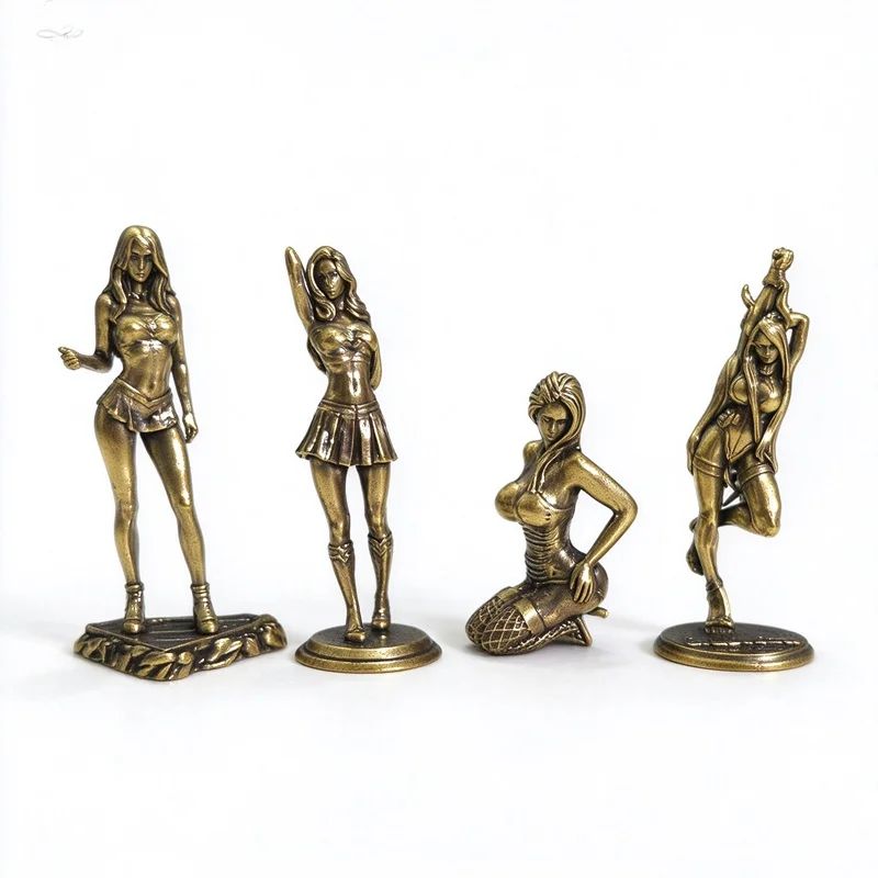 4 style Solid Copper Beautiful Woman Ornament Sexy Bikini Beauty Figurine Girl Model Collectible Statue Gifts Man Brothers