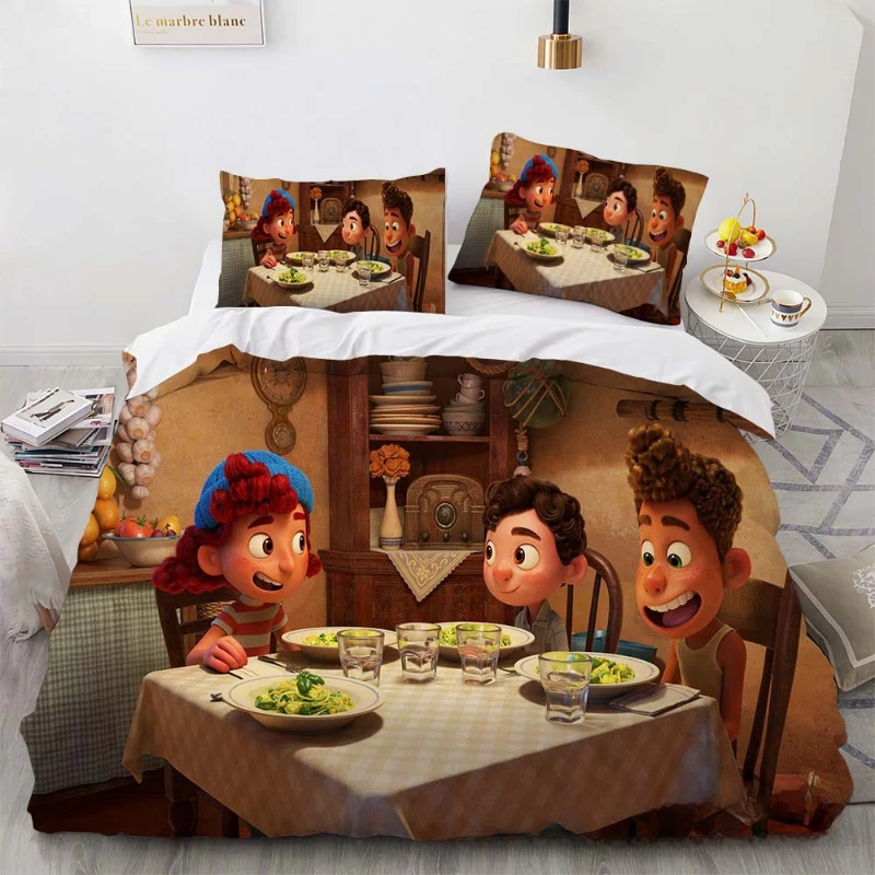 ديزني لوكا الكرتون الفراش مجموعة للأطفال ، غطاء لحاف ، أنيمي المخدة ، Kawaii المفرش ، نوم حاف ، تأثيري ديكور ، هدية