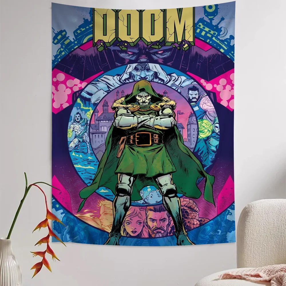 MF DOOM نسيج ملون للتعليق على الحائط التارو الهبي سجاد الحائط ديكور المنزل