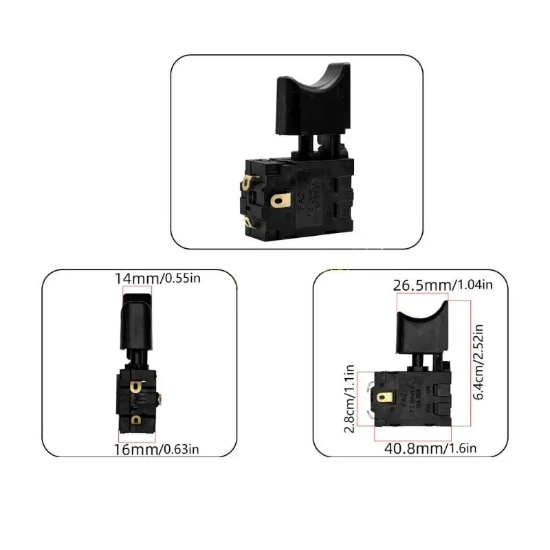 R9UF 2Pieces Power Tool Switches for Electric Blower Motor 64mm x 40 8mm
