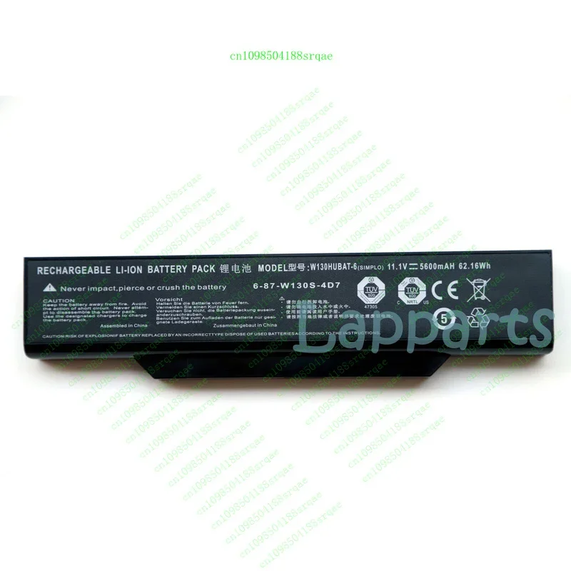 

Genuine W130HUBAT-6 Battery For Clevo W130EV W130EW W130EX W130HU W130HV W130HX%100 test