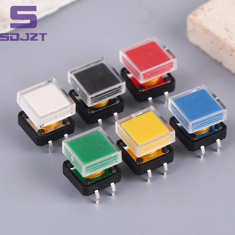 10set Tactile Push Button Switch Momentary Tact +A14 Color Hat 10pcs + Transparent Cap 10pcs Momentary Tact Touch Micro Switch