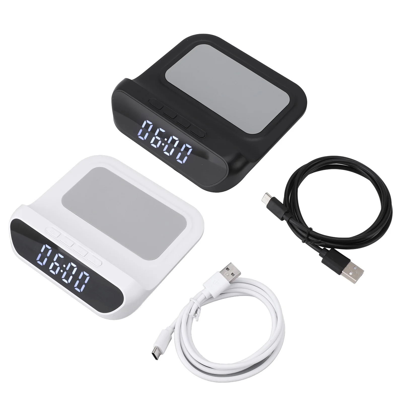 

Цифровой будильник с дисплеем температуры, светодиодный многофункциональный будильник высокой четкости, беспроводной ABS типа C для