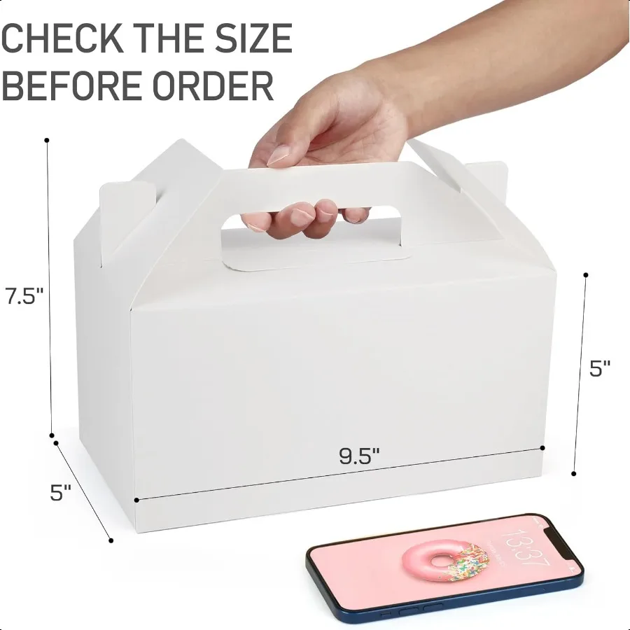 กล่องเกเบิล 9.5 x 5 x 5 นิ้ว แพ็ค 25 กล่อง สีขาว
