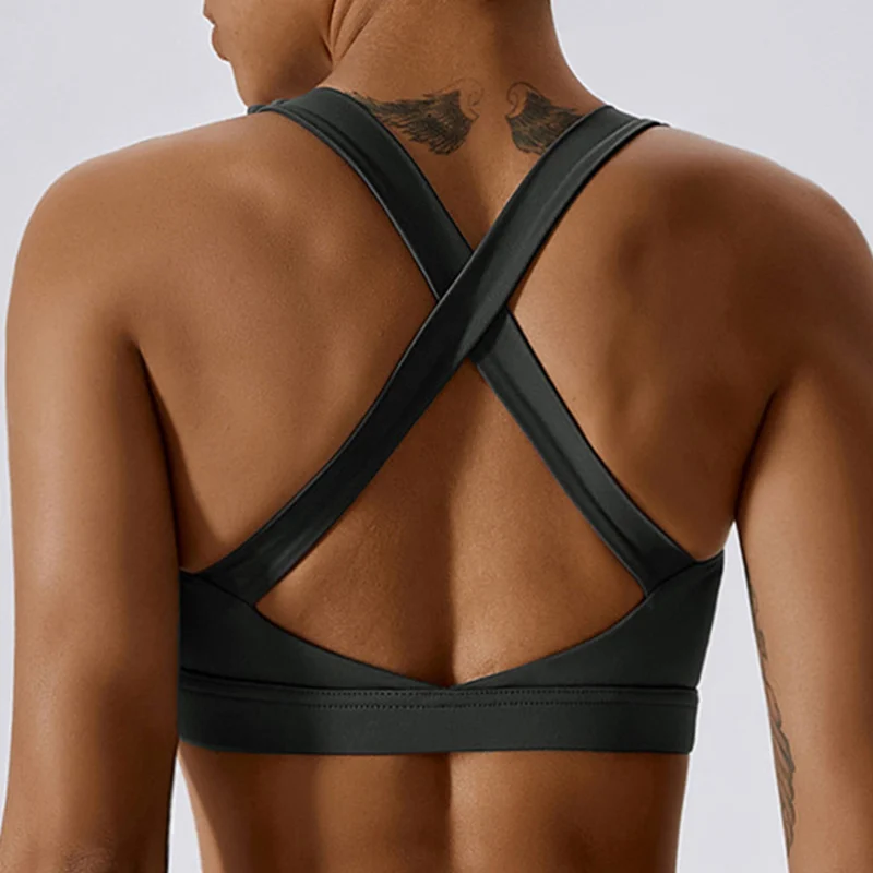 Criss Cross Breathable Fitness Running Vest Backless Sport Bra Yoga Bras Sports Type Women Sports Bra Back Bra Workout Top