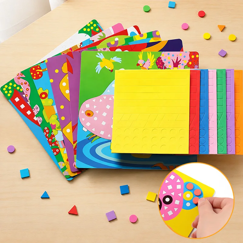 Assorted Foam Mosaic Squares – Self-Adhesive Sheets for Mindful Crafting Still Life Collages & Tactile Artistic Arrangements TMZ