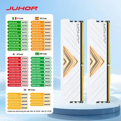 JUHOR Memoria desktop DDR4 8GB 16GB 3200MHz 3600MHz 16GBX2 8GBX2 Nuove memoria dimmer