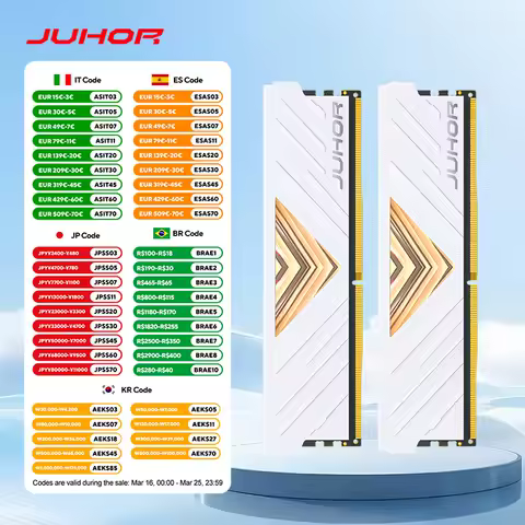 JUHOR DDR4 8GB 16GB 3200MHz XMP2.0 Overclocking Compatible for AMD and Intel Desktop Gaming PC Memory Module RAM