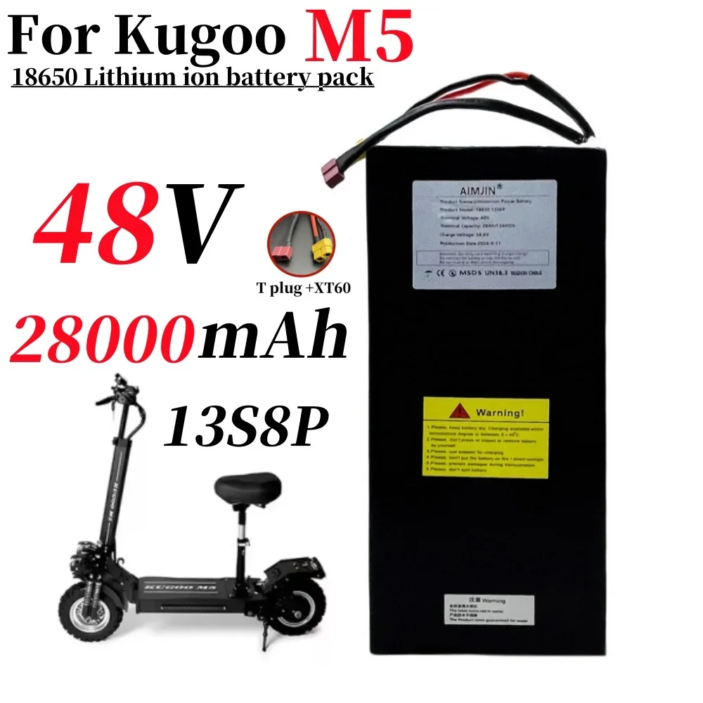 13S8P 48V 28000mAh Lithium Ion Battery Pack for Kugoo M5/M5Pro/MaxSpeed Folding Electric Scooter Battery Built in BMS