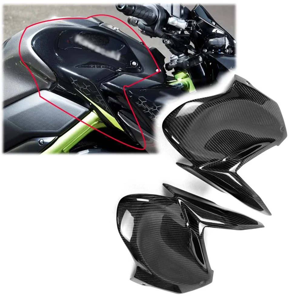 For Kawasaki Z900 Carbon Fiber Front Tank Cover Trim Cover Side Trim Protector Cover Motorcycle Accessories 2017 2018 2019