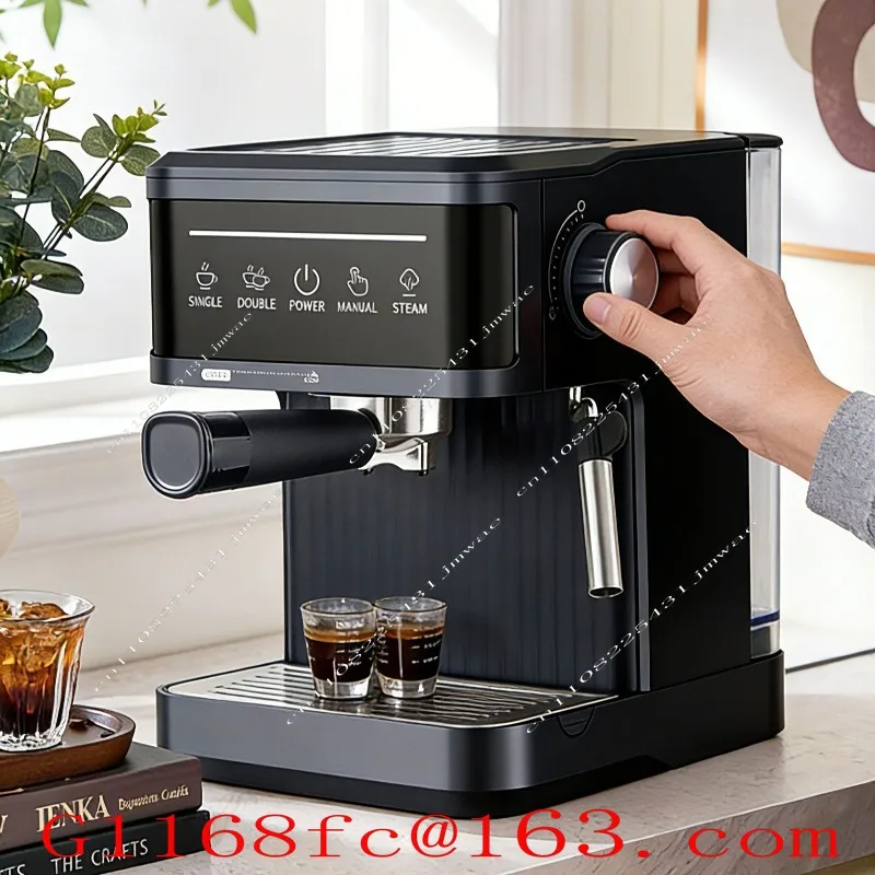Italian Coffee Machine Household Small Semi-automatic 20Bar Coffee + Milk Foam