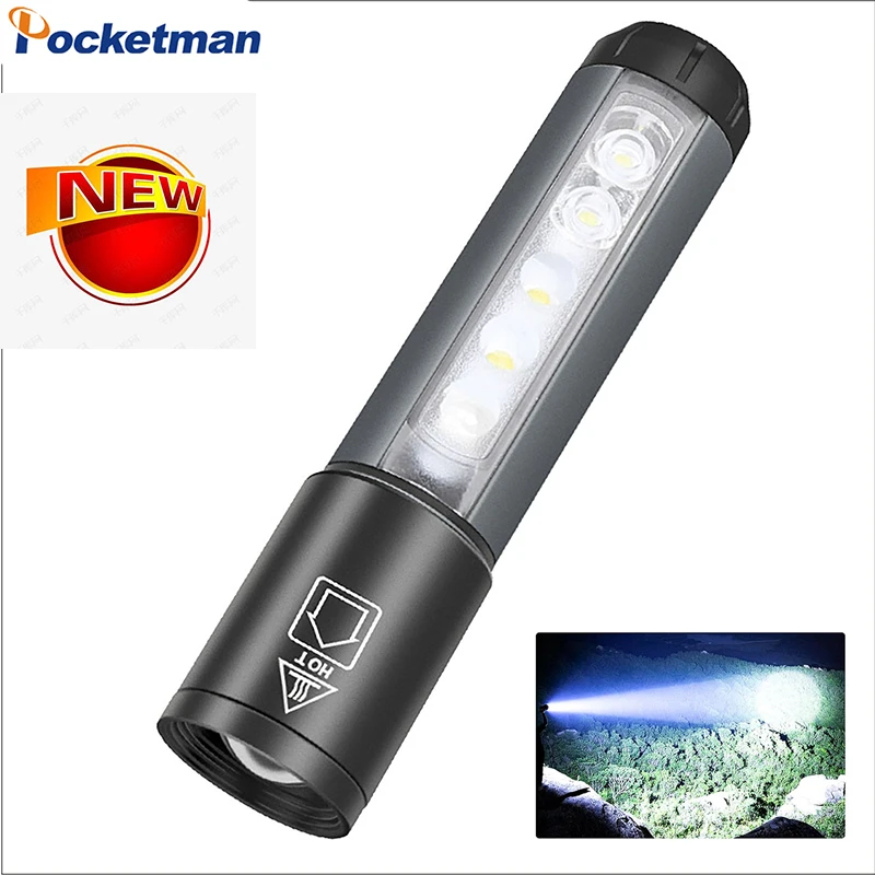 

Multi-source LED Flashlight USB Charging Torch Magnetic Work Light Outdoor Portable LED Headlamp Waterproof Flashlights