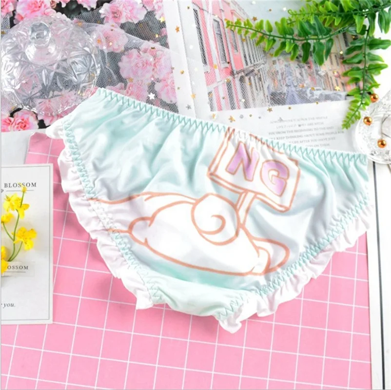 Japanese Briefs Milk Silk Panty Ladies Style Kawaii Cartoon Puppy Bunny Underwear Anime Printing Young Girl Student Underpants