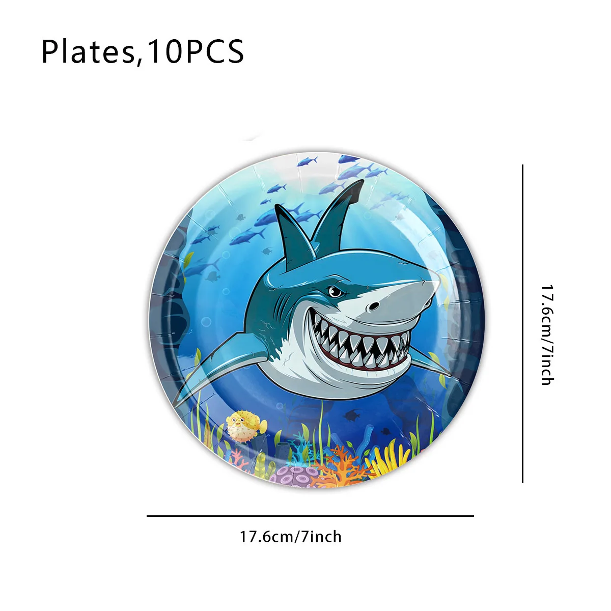 Shark Theme Party Tableware Plates Napkins Cup Tablecloth Straws Shark Balloon Kids Ocean Birthday Table Decorations Supplies