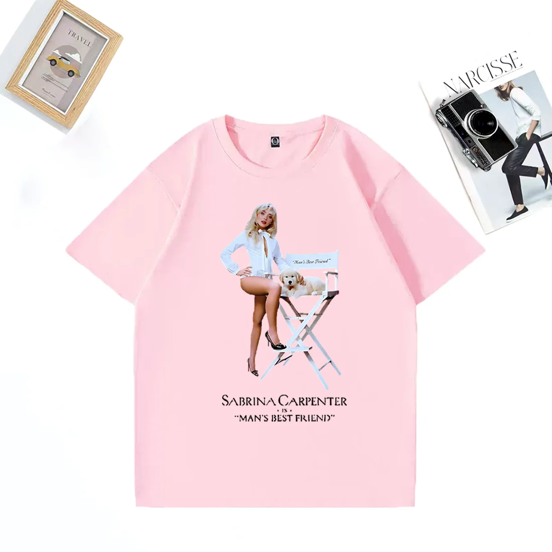 تي شيرت سابرينا كاربنتر أفضل صديق برسومات تي شيرت للرجال والنساء ملابس عتيقة بأكمام قصيرة لطيفة من القطن كاواي للجنسين تي شيرت كبير الحجم #4