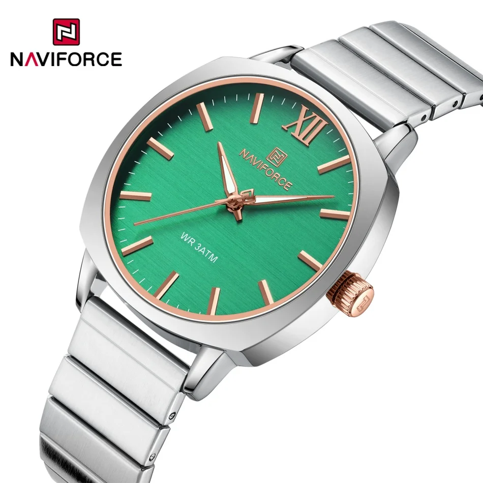 NAVIFORCE, лучший бренд, женские роскошные часы из нержавеющей стали, золотые женские элегантные наручные часы, женские водонепроницаемые кварцевые браслеты