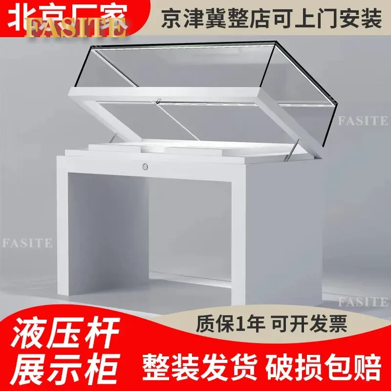 For Glass Showcase Display Cabinet Jewelry Paint Counter Museum Exhibition Antique Jade Shopping Mall Store Furniture