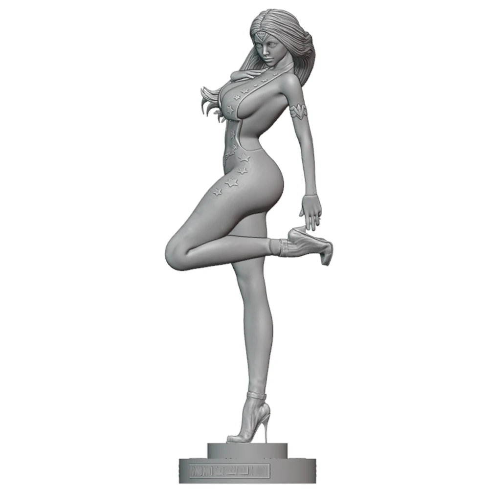 Figurine humaine fantaisie imprimée en 3D, Sexy Lady Diana, modèle en résine, jouet Miniature, Statue de réduction, non peinte, gris Effigy, 1/24 ﻿