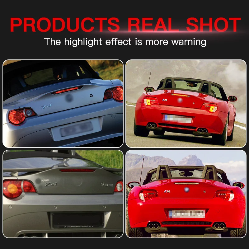 

1 шт., красные/дымчатые линзы, светодиодные третий стоп-сигналы с высоким креплением, задний стоп-сигнал, сигнальная лампа Canbus для BMW Z4 E85 2002 2003-2008, автомобильные аксессуары