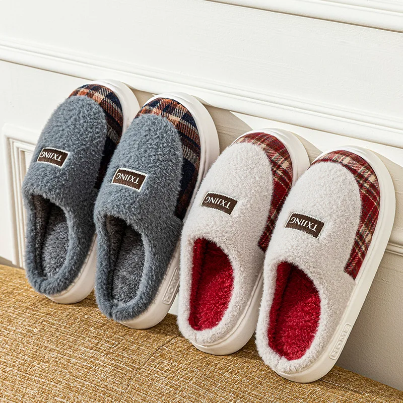 شباشب شتوية حرارية للزوجين أحذية منزلية دافئة من القطيفة للرجال والنساء، شباشب مريحة غير قابلة للانزلاق للاستخدام الداخلي #2