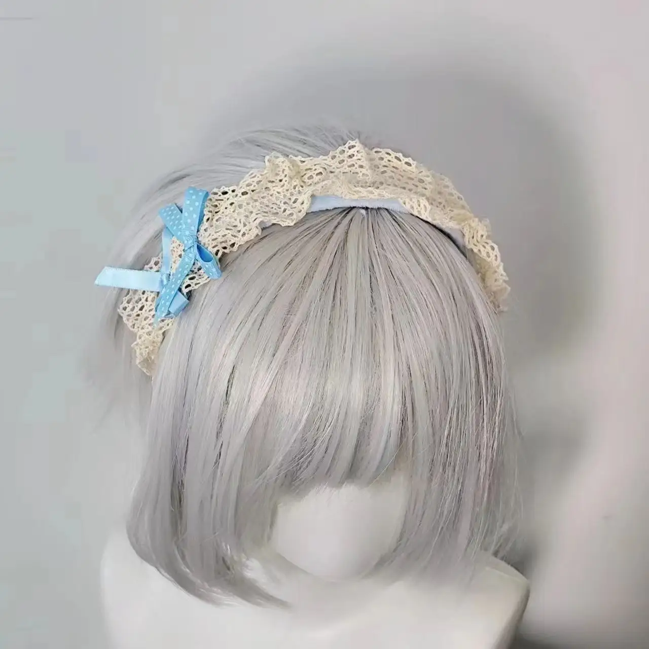 Mori Girl Sweet Lace Bow Headband With Wide Edge Mesh Headband Fairy Lolita Hair Accessory