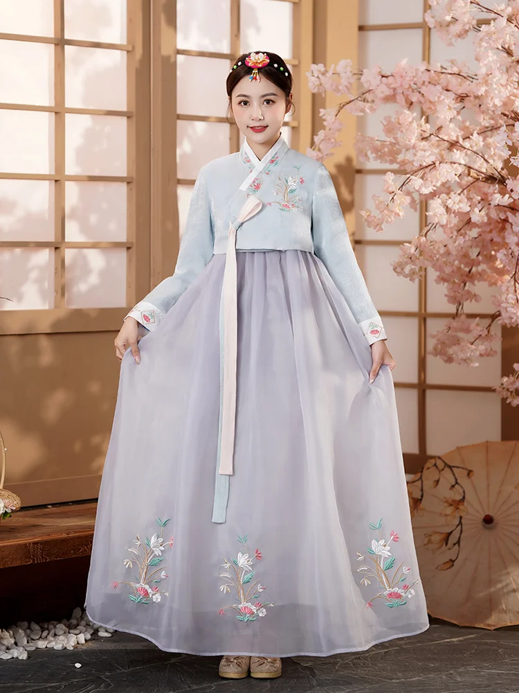 Palace korean Traditional Costume for Women Elegant Luxury Hanbok Dress Princess Cosplay Anicent Retro Long Robe Wedding Party