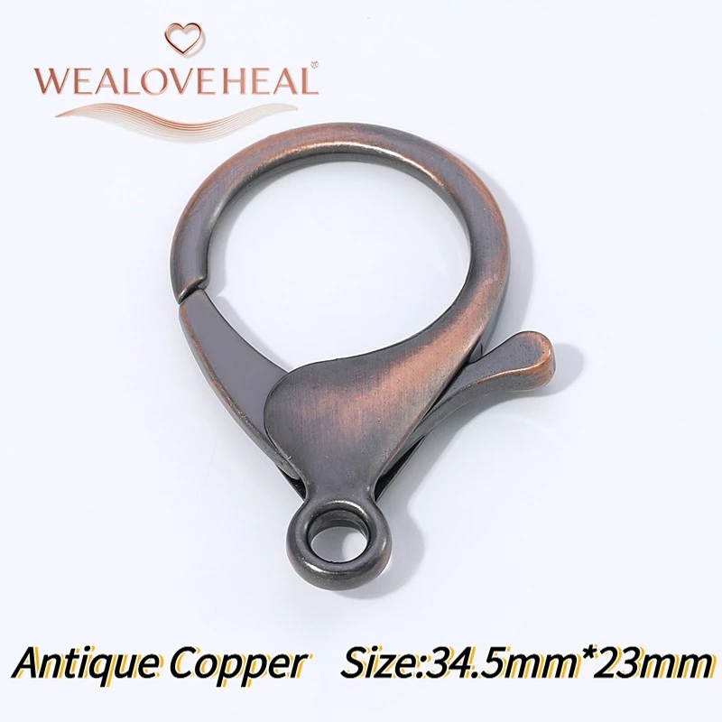 armband verschluss，34,5mm Antik-Bronze Messingbeschichteter Großer Karabinerhaken Endverbinder DIY Schmuckzubehör für Armband- und Halsketten-Herstellung – Detail 21