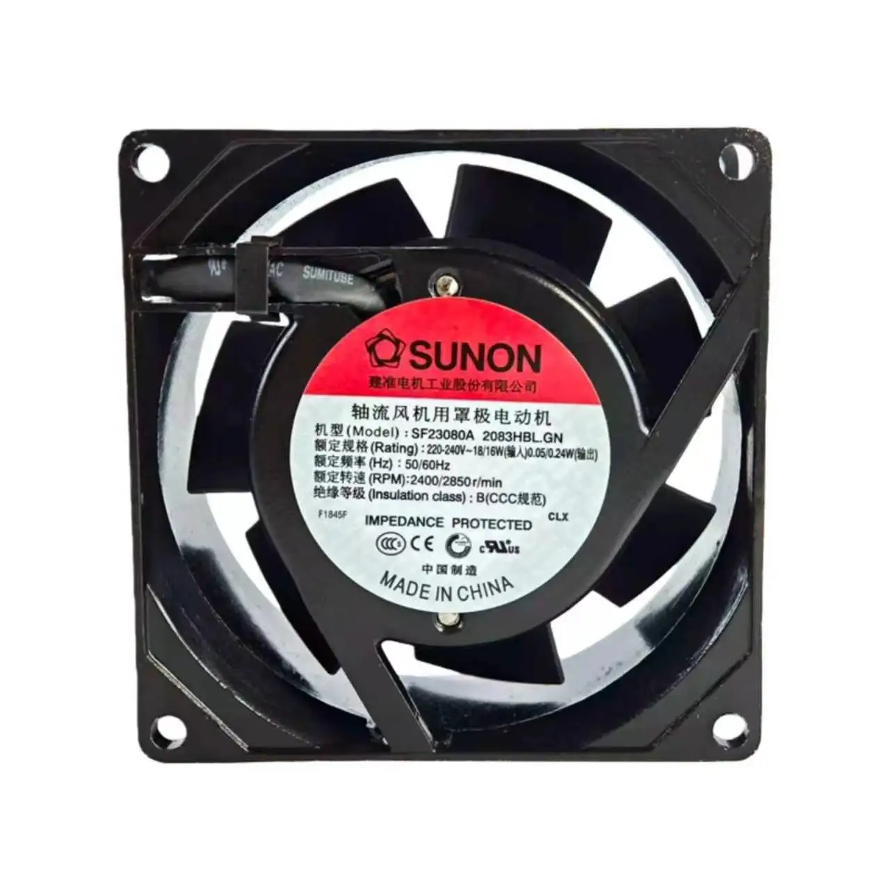 Nuevo Ventilador SUNON SF23080A 2083HBL.GN AC 220V 240V 80mm 80x80x38mm con Rodamiento de Bolas 2850RPM, Enfriador Axial Industrial para Gabinetes