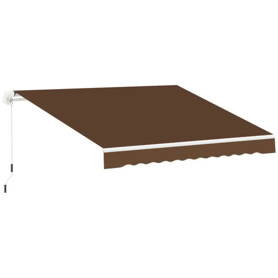 

Outdoor Sunshade Awning with Metal and Aluminum Crank Handle, 395X245Cm, Rust Red