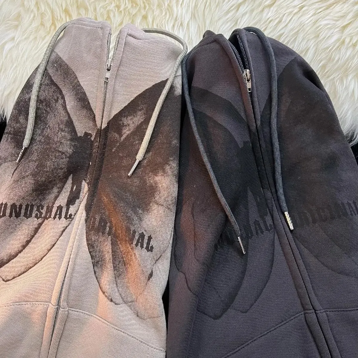 Women Vintage butterfly Print Hoodies Retro Harajuku Hip Hop Jacket High Street Hoodie Casual Loose Sweatshirt Clothes Y2K Tops